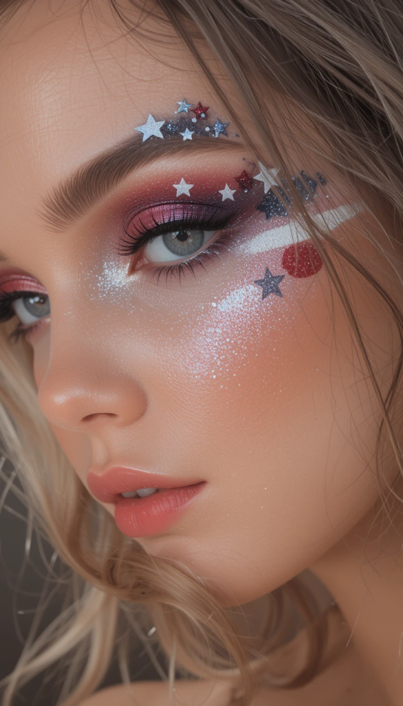 Firework 4th of July Makeup Ideas