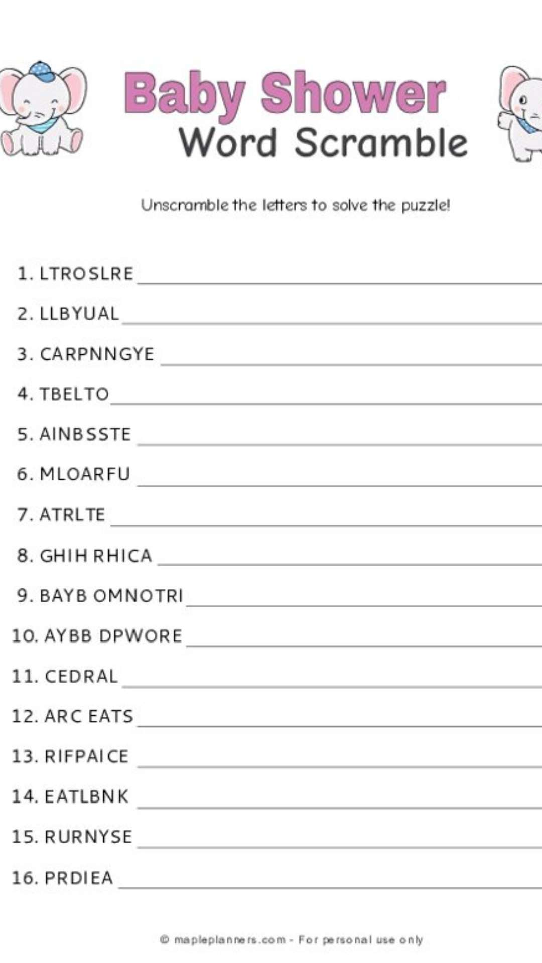 Baby Shower Games Ideas