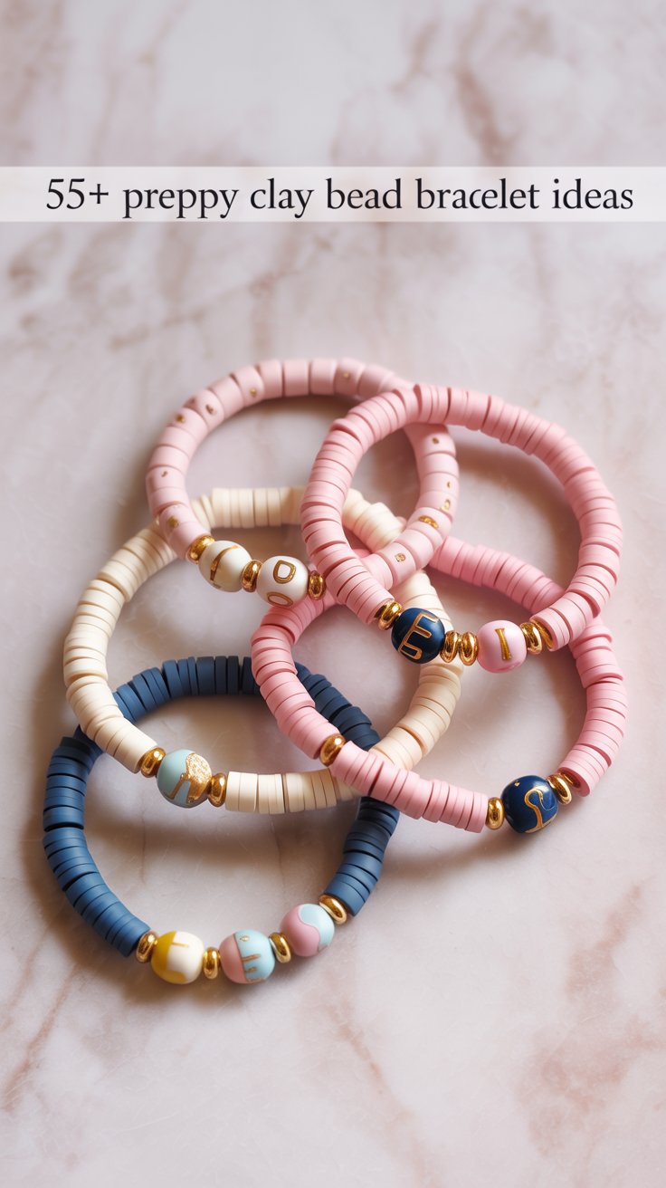 Preppy Clay Bead Bracelet Ideas